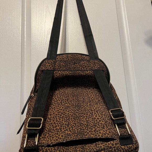 Stella & Dot You Do You- back pack, animal print, black & Tan, Pink  inside main image 16